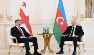 Azerbaycan Cumhurbaşkanı Aliyev, Gürcistan Cumhurbaşkanı Kavelashvili ile bir araya geldi